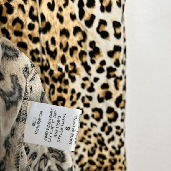 Savanna Jane Leopard Animal Floral Embroidered Tunic Tank Top Women's Size Small - Picture 6 of 6